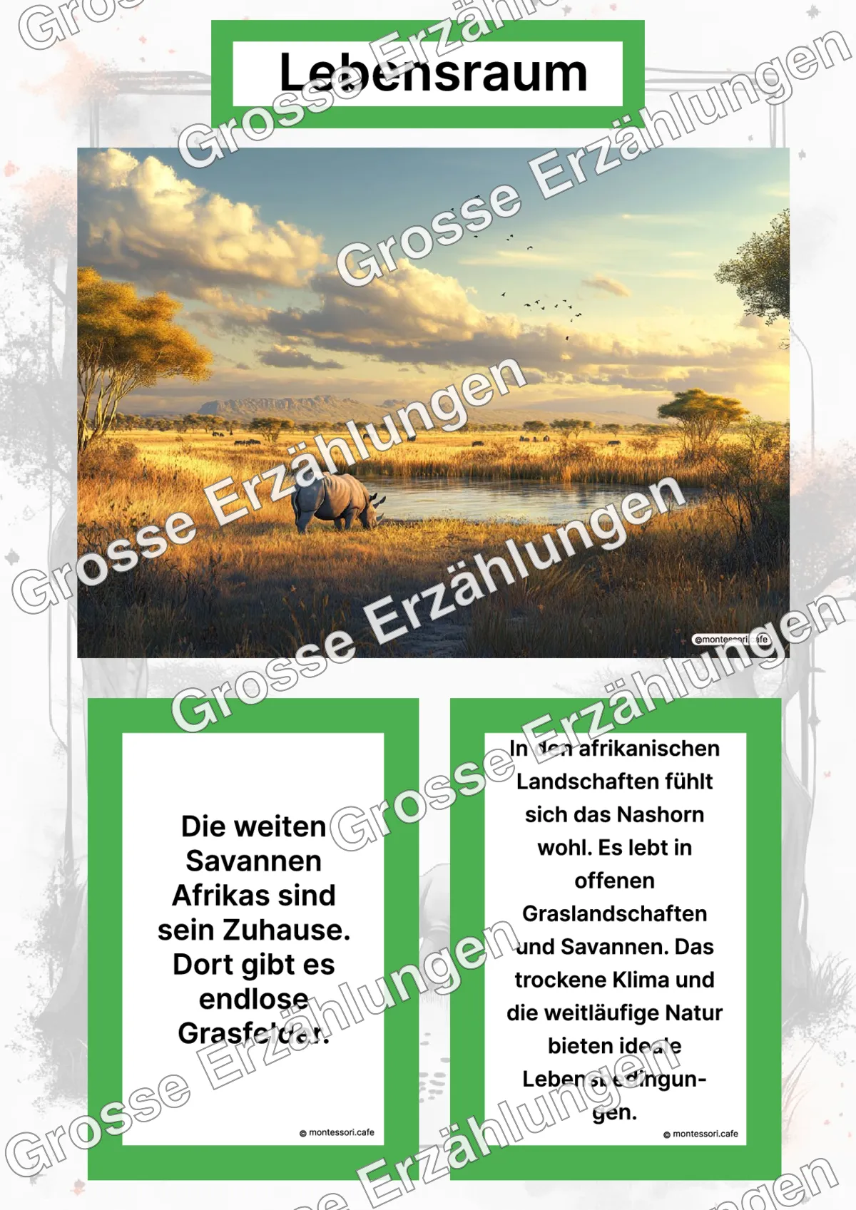 Das Nashorn - Lernkarten - Letzte Vorschauseite des PDF-Downloads