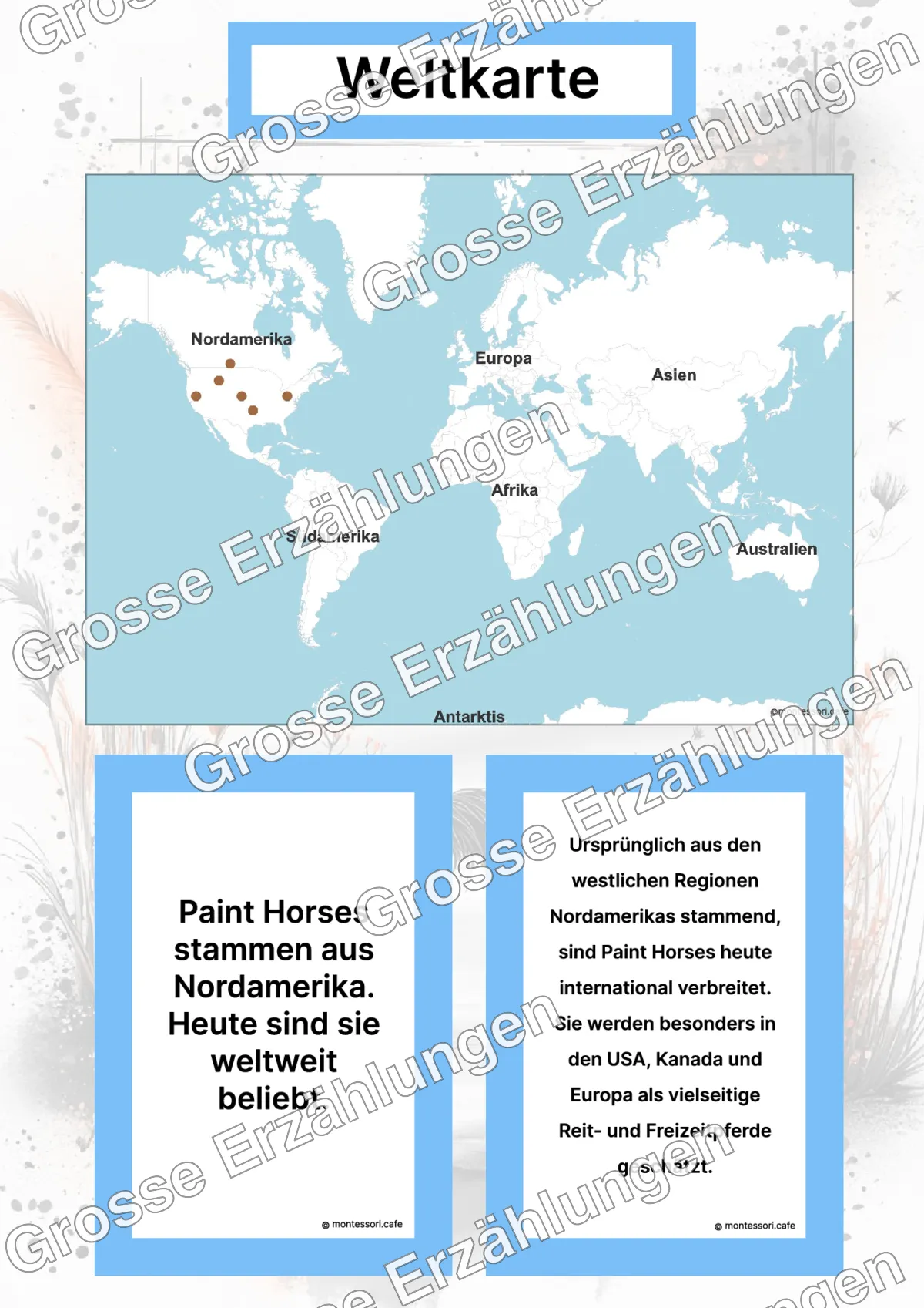 Das Paint Horse - Lernkarten - Inhaltsbeispiel Seite 2 mit Montessori Lehrmaterial