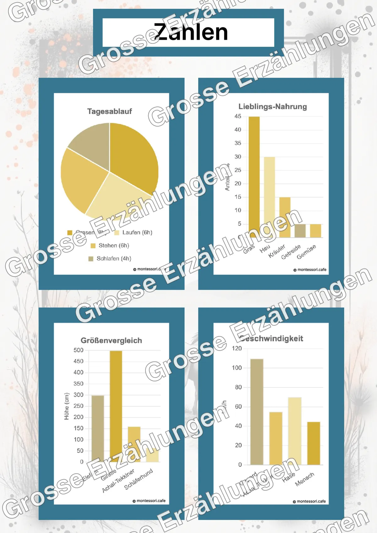 Der Achal-Tekkiner - Lernkarten - Beispielseite 4 von 5 mit Kommen des Lebens Inhalten