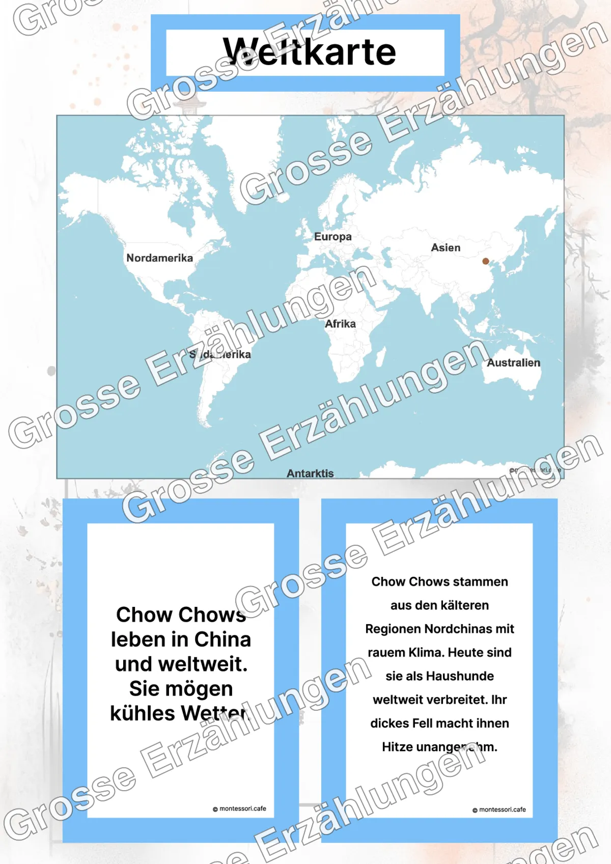 Der Chow Chow - Lernkarten - Inhaltsbeispiel Seite 2 mit Montessori Lehrmaterial