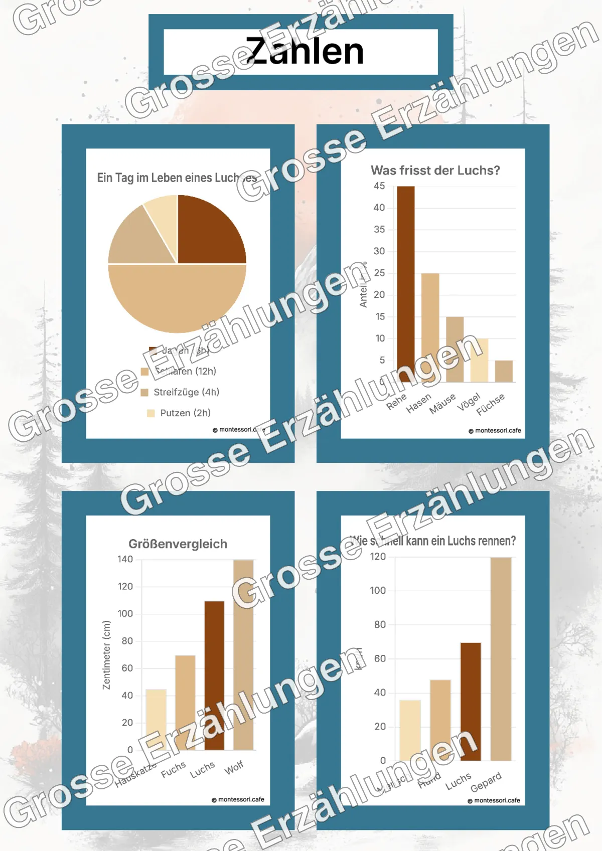 Der Eurasische Luchs - Lernkarten - Beispielseite 4 von 5 mit Kommen des Lebens Inhalten