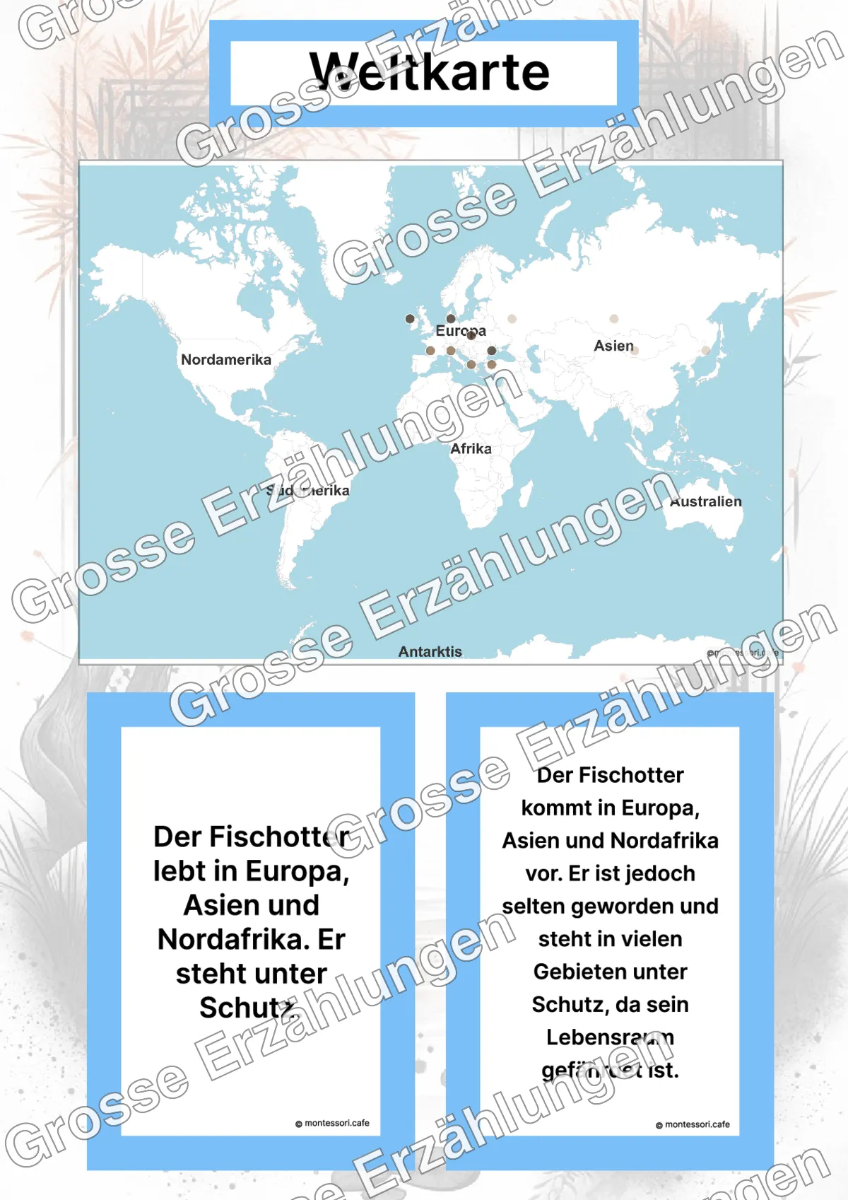 Der Fischotter - Lernkarten - Inhaltsbeispiel Seite 2 mit Montessori Lehrmaterial