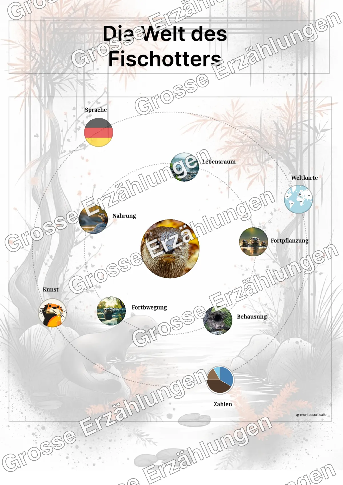 Der Fischotter - Lernkarten - Beispielseite 3 von 5 mit Kommen des Lebens Inhalten