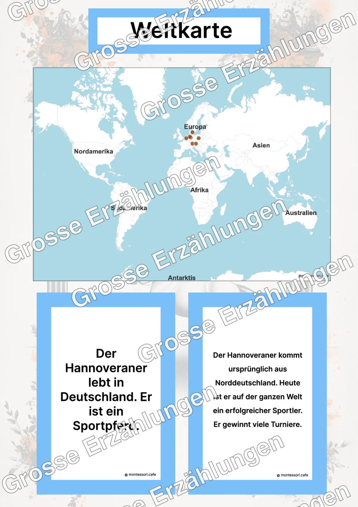 Der Hannoveraner - Lernkarten - Inhaltsbeispiel Seite 2 mit Montessori Lehrmaterial