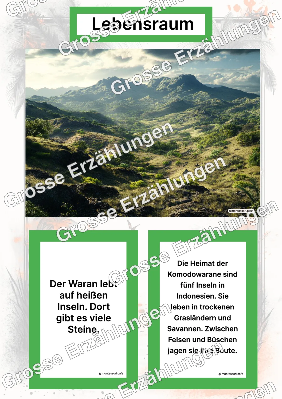 Der Komodowaran - Lernkarten - Letzte Vorschauseite des PDF-Downloads