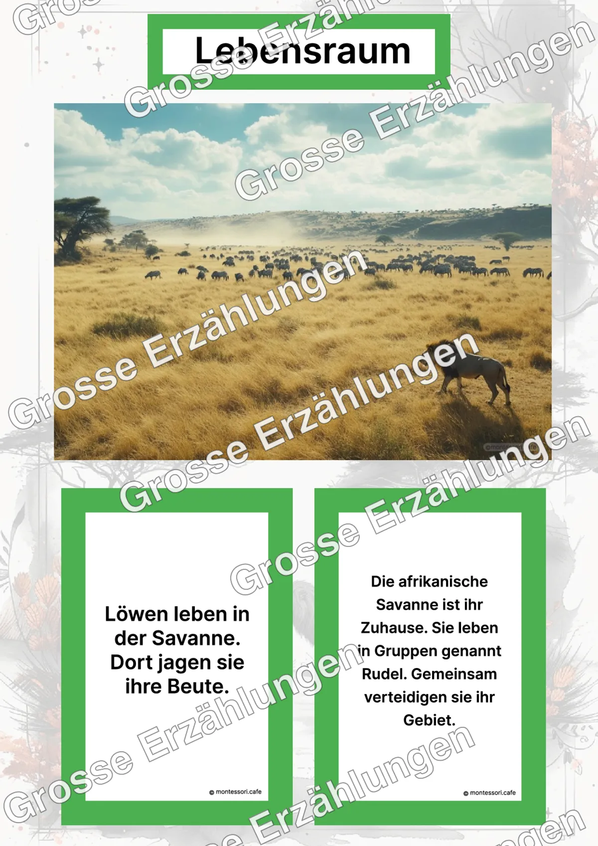 Der Löwe - Lernkarten - Letzte Vorschauseite des PDF-Downloads