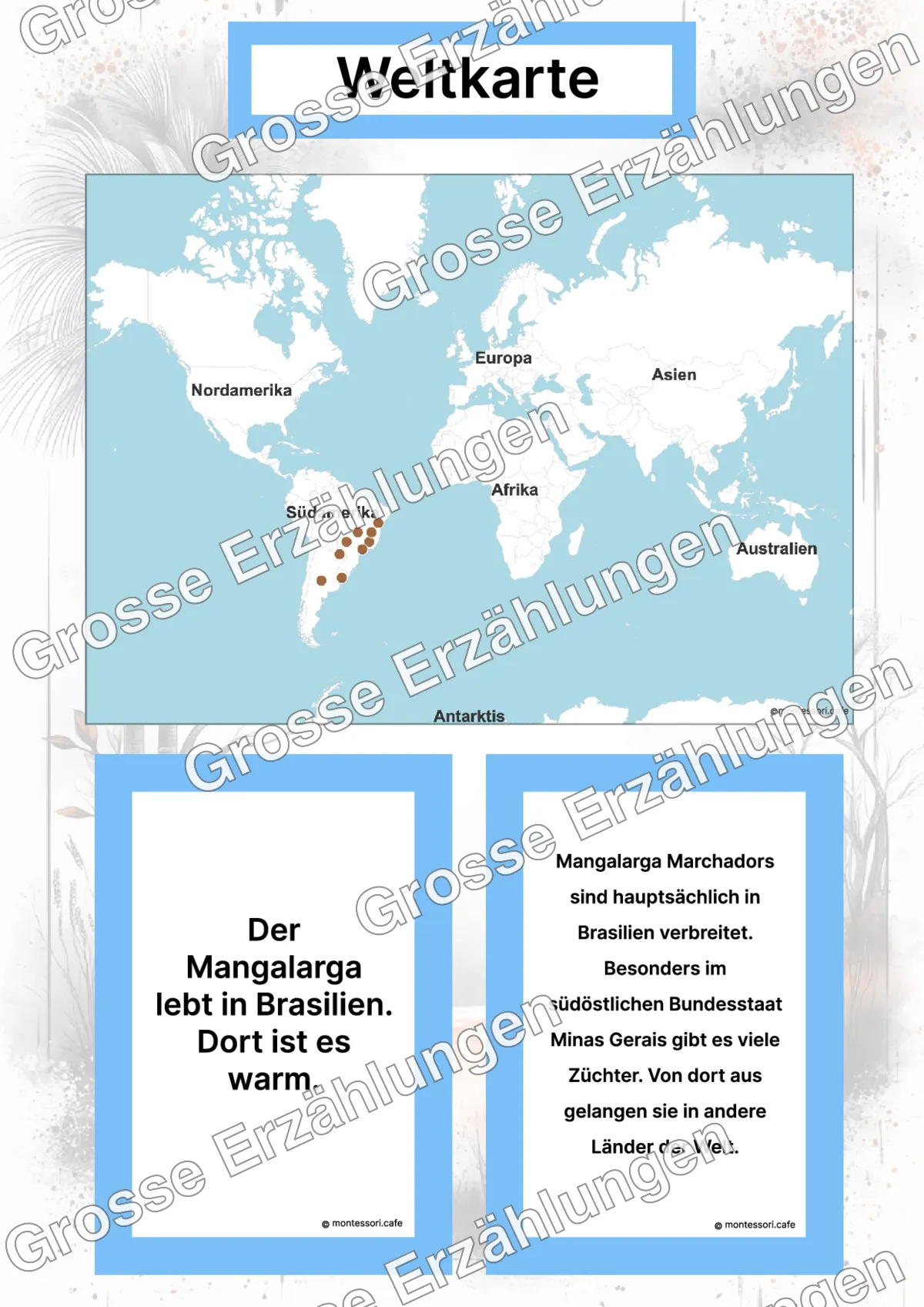 Der Mangalarga Marchador - Lernkarten - Inhaltsbeispiel Seite 2 mit Montessori Lehrmaterial