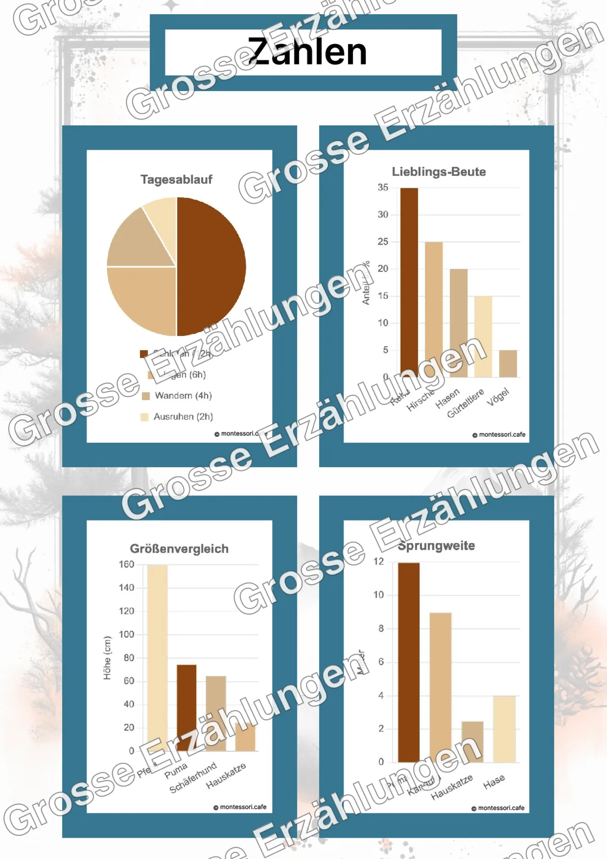 Der Puma - Lernkarten - Beispielseite 4 von 5 mit Kommen des Lebens Inhalten
