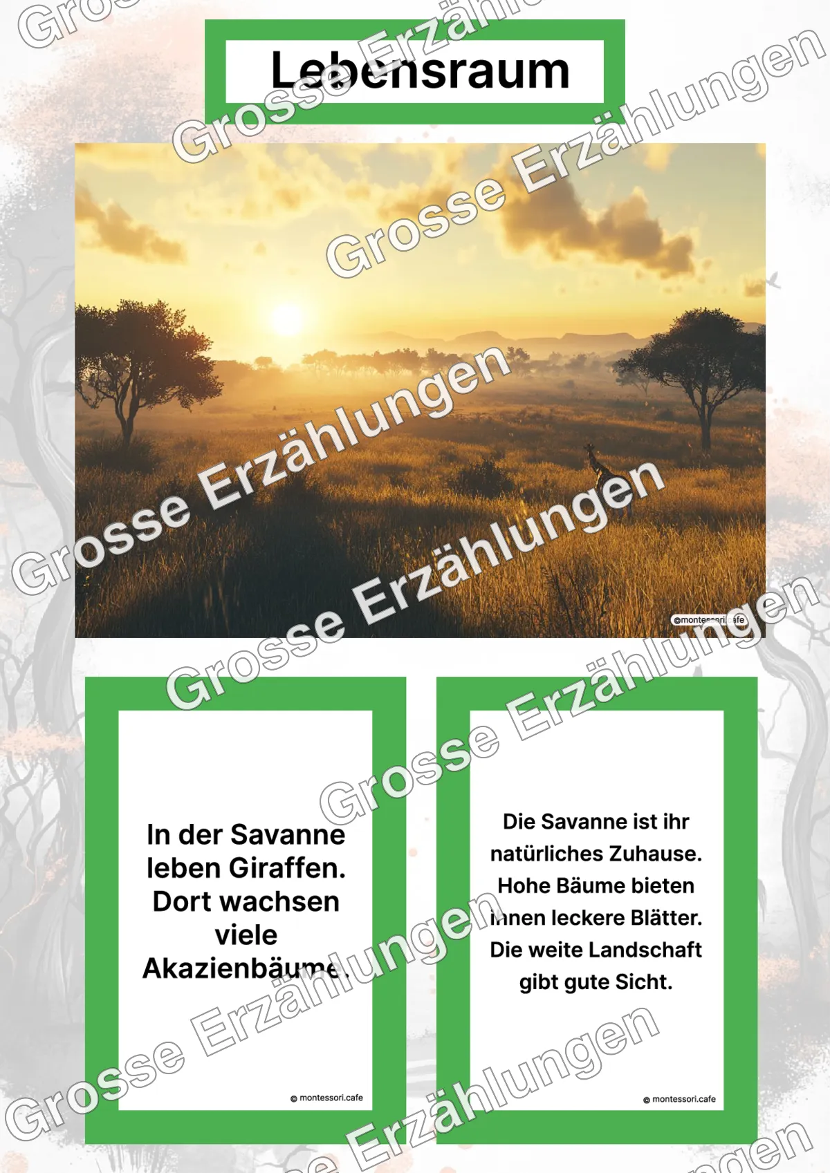 Die Giraffe - Lernkarten - Letzte Vorschauseite des PDF-Downloads